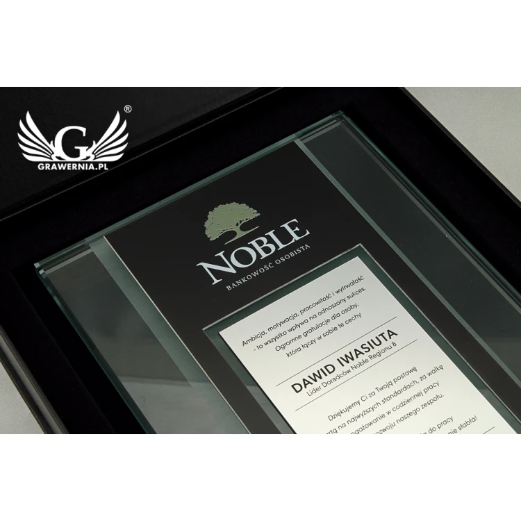 Glass Diploma - Appreciation for Cooperation - UV Print - DUV019