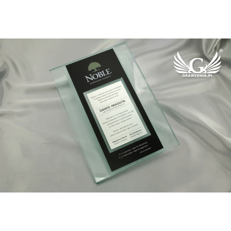 Glass Diploma - Appreciation for Cooperation - UV Print - DUV019