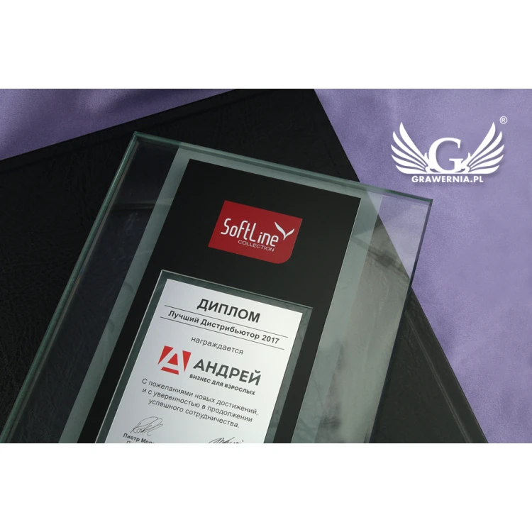 Glass Diploma - Appreciation for Cooperation - UV Print - DUV019