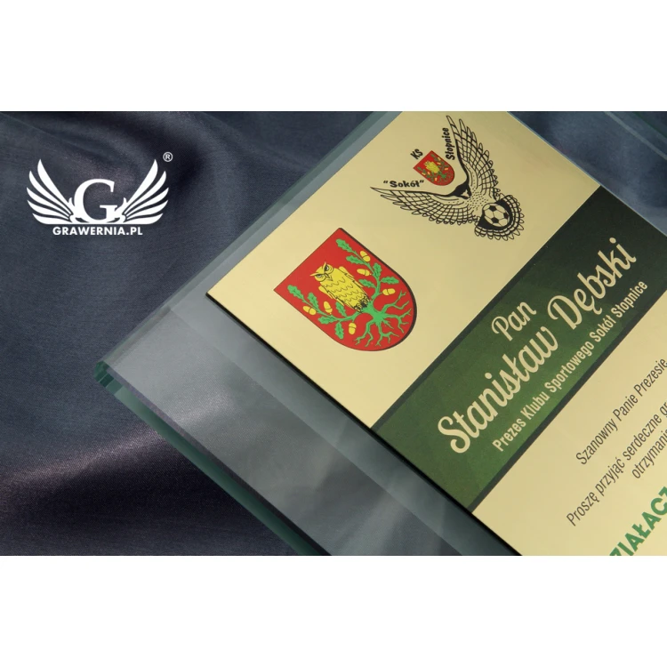 Glass Diploma - Appreciation for Cooperation - UV Print - DUV026