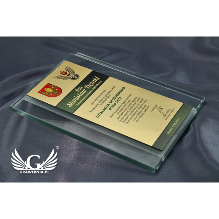 Glass Diploma - Appreciation for Cooperation - UV Print - DUV026