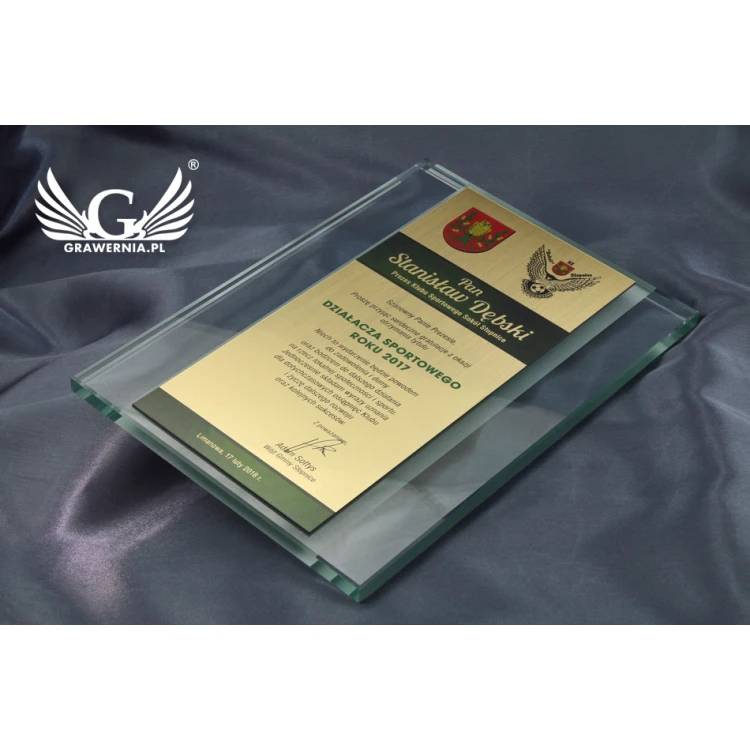 Glass Diploma - Appreciation for Cooperation - UV Print - DUV026