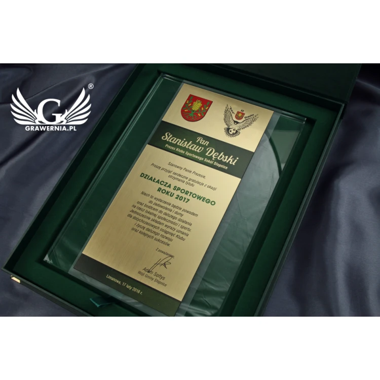 Glass Diploma - Appreciation for Cooperation - UV Print - DUV026