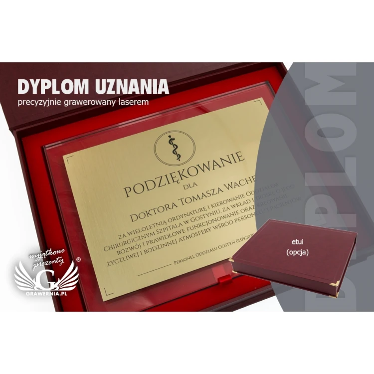 Glass Diploma - Thank You - Laser Engraving - DSZ053