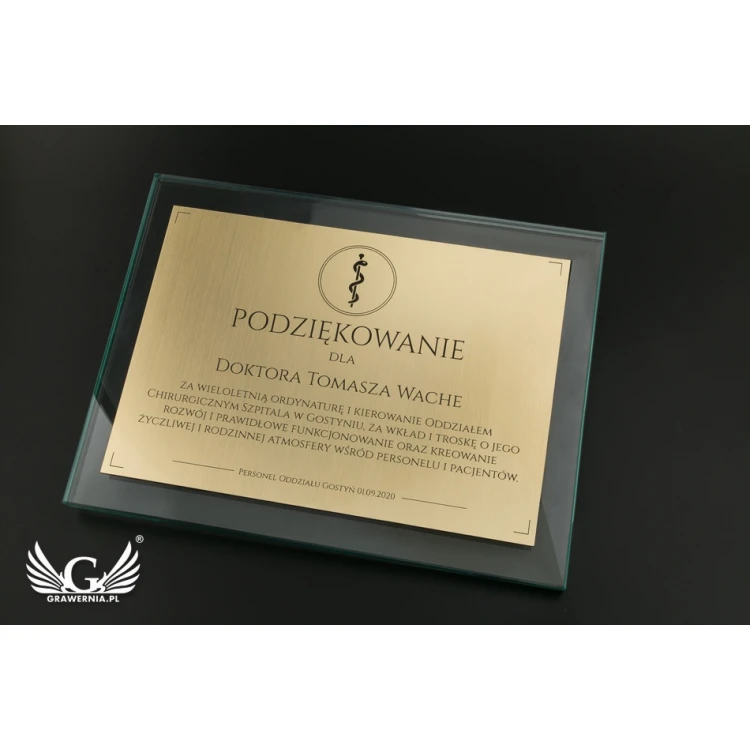 Glass Diploma - Thank You - Laser Engraving - DSZ053