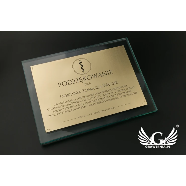 Glass Diploma - Thank You - Laser Engraving - DSZ053