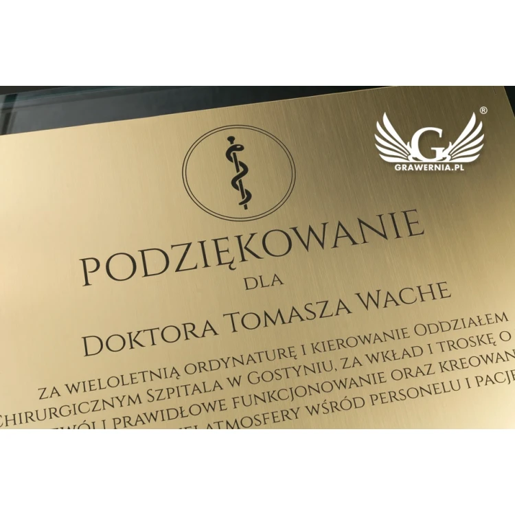 Glass Diploma - Thank You - Laser Engraving - DSZ053