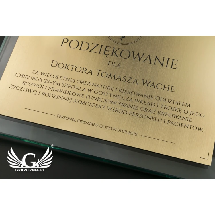 Glass Diploma - Thank You - Laser Engraving - DSZ053