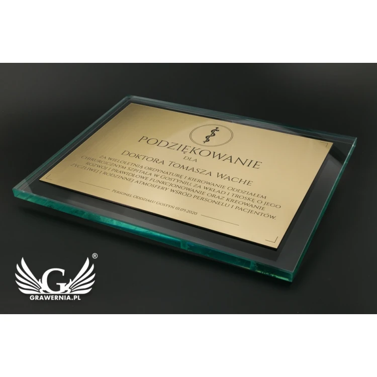 Glass Diploma - Thank You - Laser Engraving - DSZ053