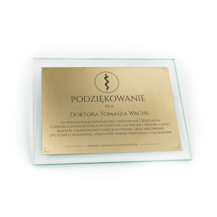 Glass Diploma - Thank You - Laser Engraving - DSZ053