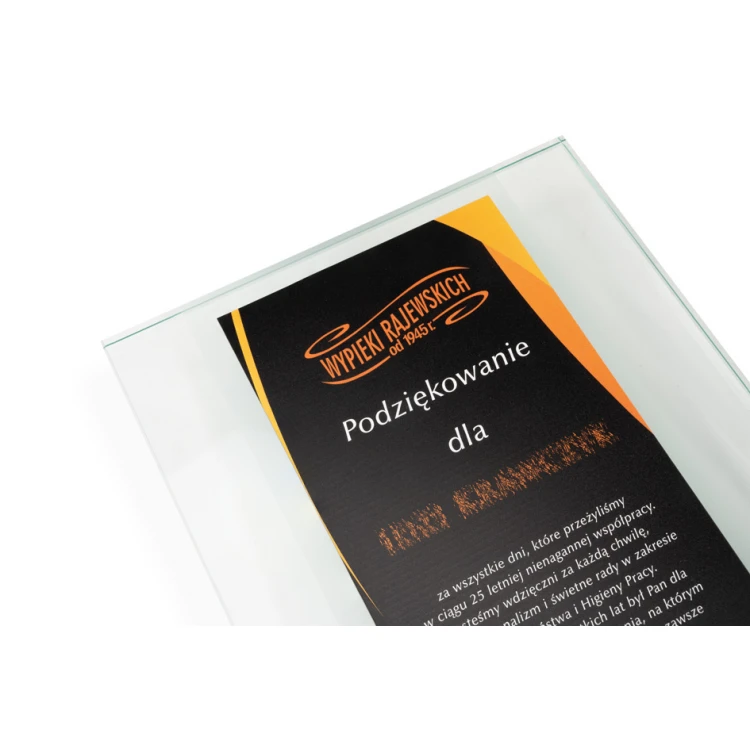 Glass Diploma - Thank You - UV Print - DUV064