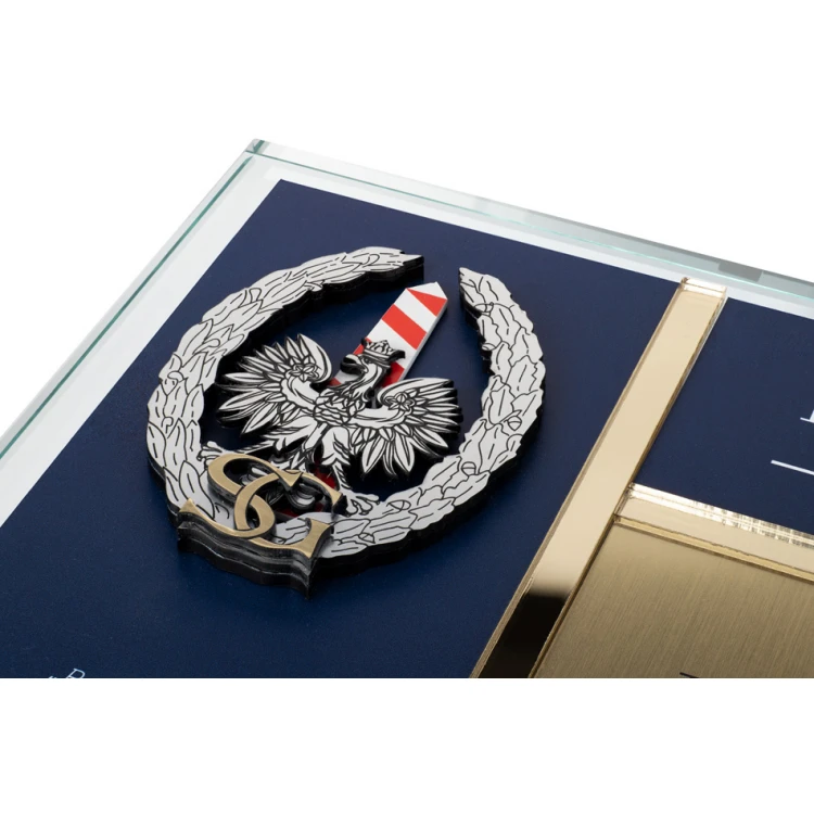 Glass Diploma - Appreciation for Work in the Border Guard - Horizontal - Colorful UV Print - DUV075