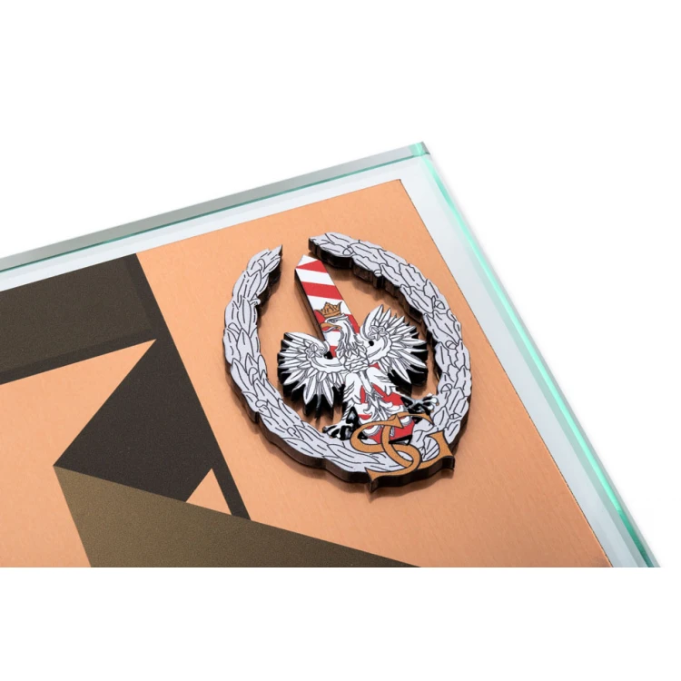 Glass Diploma - Appreciation for Service in the Border Guard - Horizontal - Colorful UV Print - DUV077