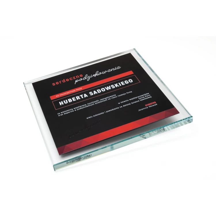 Glass Diploma - Thank You - Square - Colorful UV Print - DUV080