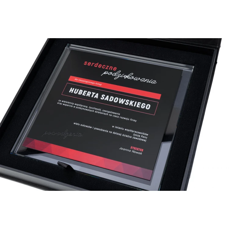 Glass Diploma - Thank You - Square - Colorful UV Print - DUV080