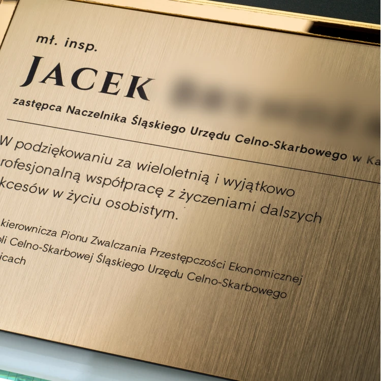 Glass Diploma - Appreciation for Work in the Customs and Tax Service - Horizontal - Colorful UV Print - DUV089