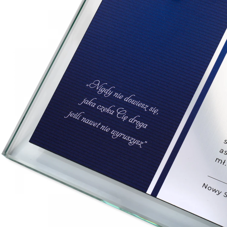 Glass Diploma - Appreciation for Police Service - Horizontal - UV Print and Engraving - DUV090