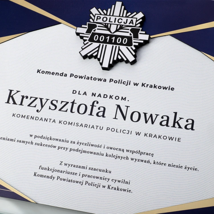 Glass Diploma - Appreciation for Police Service - Horizontal - Colorful UV Print - DUV091
