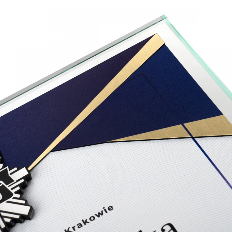 Glass Diploma - Appreciation for Police Service - Horizontal - Colorful UV Print - DUV091