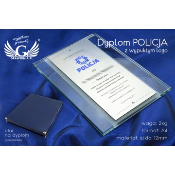 GLASS DIPLOMA POLICE - DSZ046 - vertical