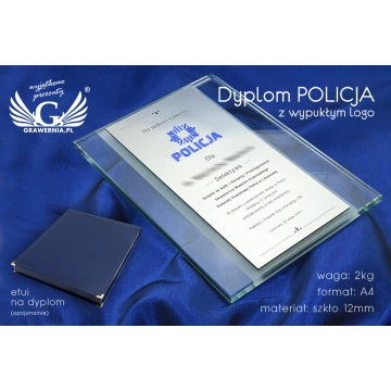 GLASS DIPLOMA POLICE - DSZ046 - vertical