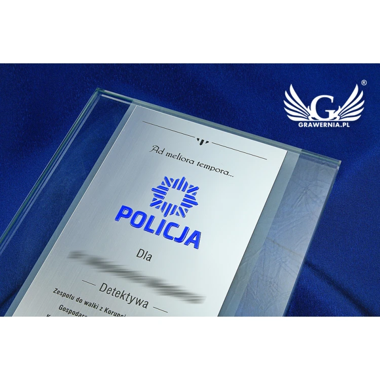 GLASS DIPLOMA POLICE - DSZ046 - vertical