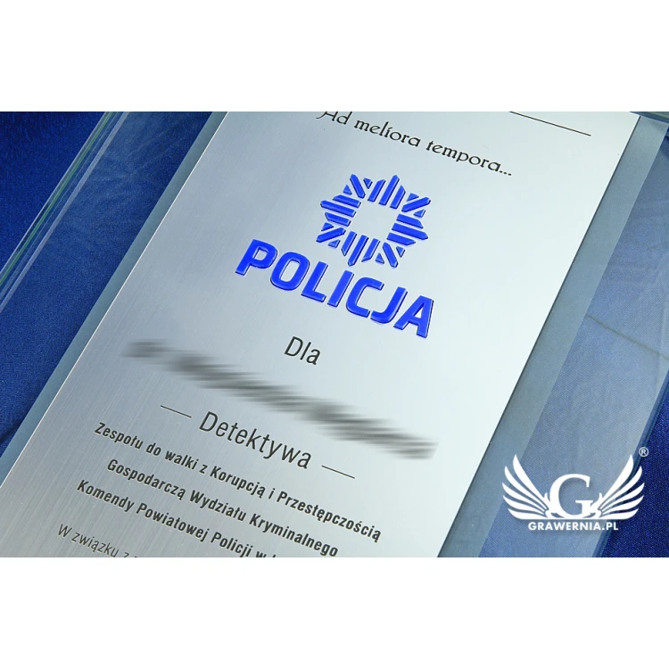GLASS DIPLOMA POLICE - DSZ046 - vertical
