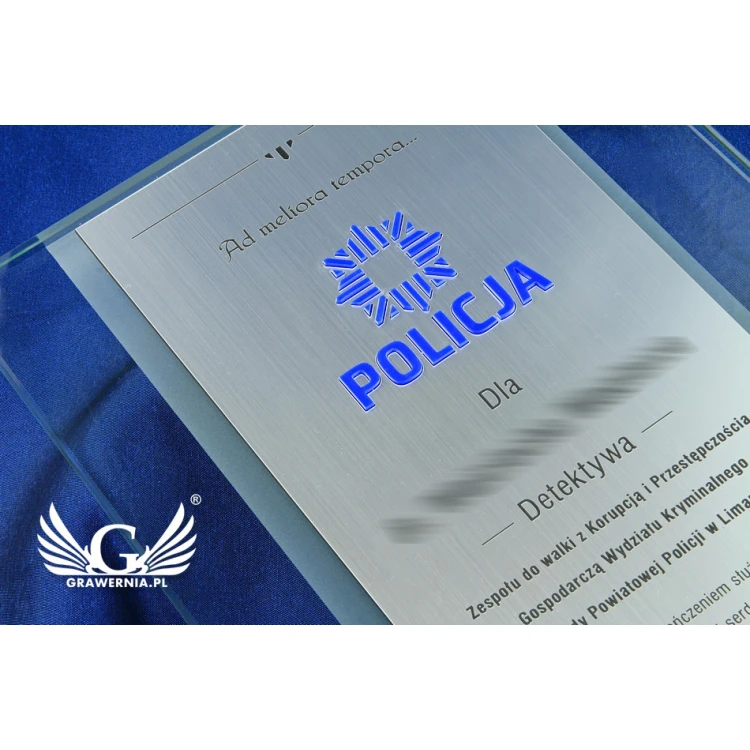 GLASS DIPLOMA POLICE - DSZ046 - vertical