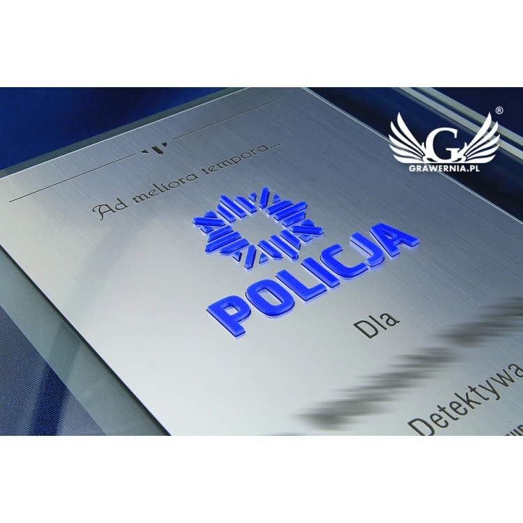 GLASS DIPLOMA POLICE - DSZ046 - vertical