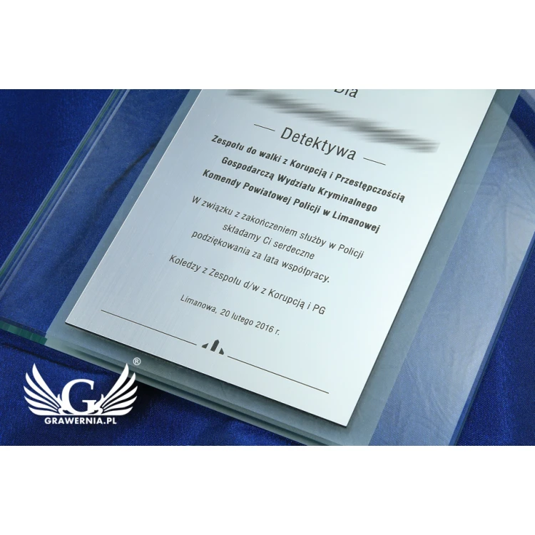 GLASS DIPLOMA POLICE - DSZ046 - vertical