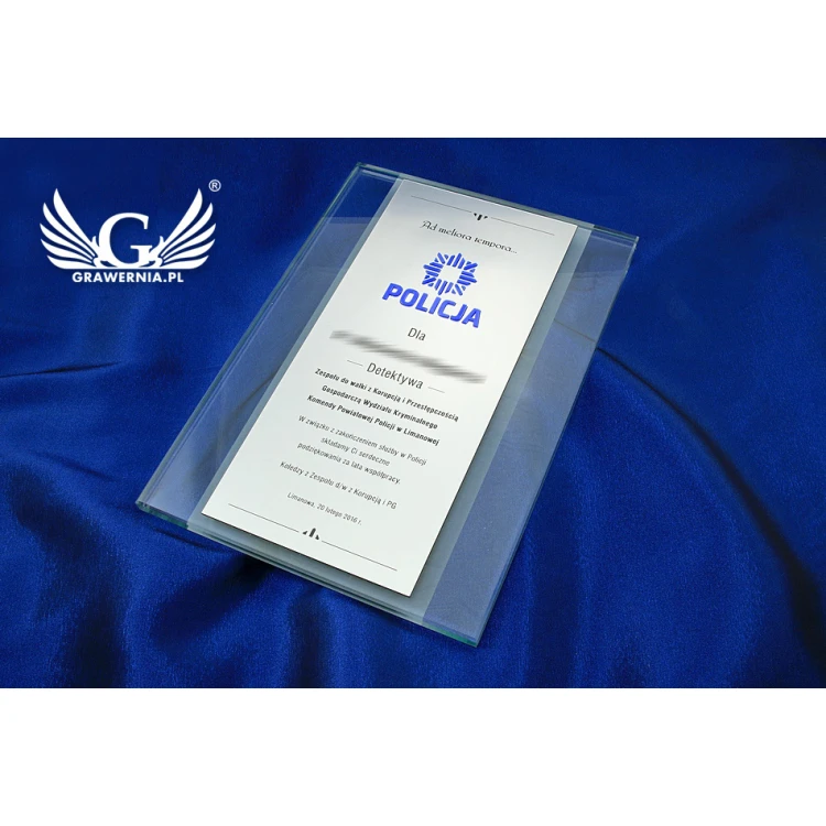 GLASS DIPLOMA POLICE - DSZ046 - vertical