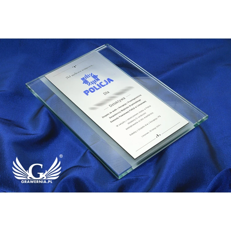 GLASS DIPLOMA POLICE - DSZ046 - vertical