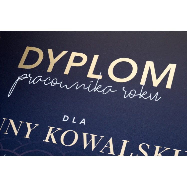 Glass Diploma - Employee of the Year - Horizontal - Colorful UV Print - DUV076