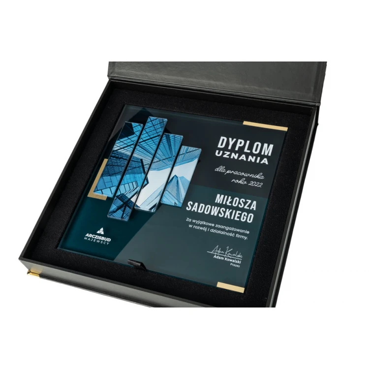 Glass Diploma - Employee of the Year - Square - Colorful UV Print - DUV083