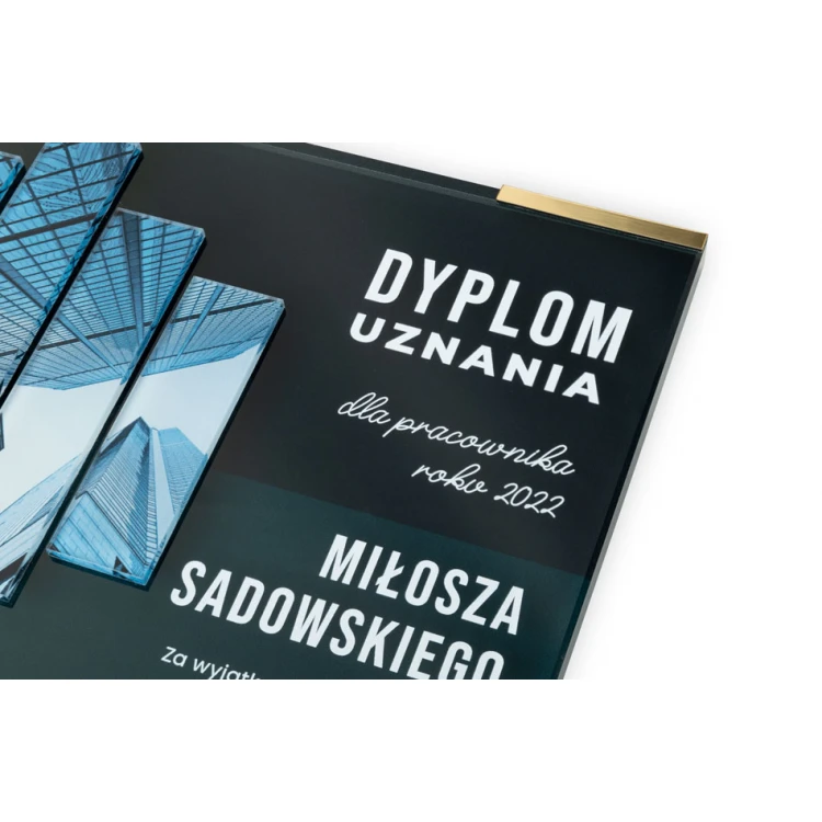 Glass Diploma - Employee of the Year - Square - Colorful UV Print - DUV083