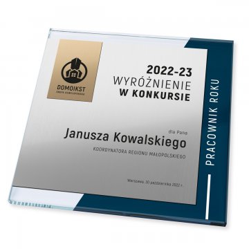 Glass Diploma - Employee of the Year - Square - Colorful UV Print - DUV088
