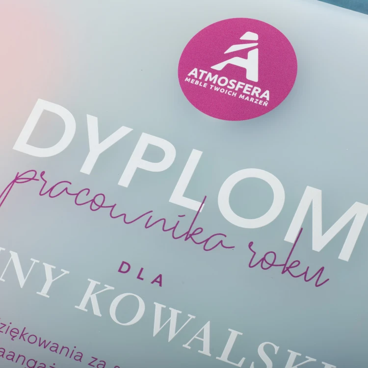 Glass Diploma - Employee of the Year - Square - Colorful UV Print - DUV094
