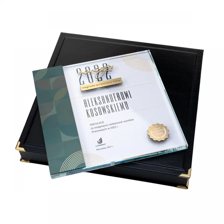 Glass Diploma - Employee of the Year - Square - Colorful UV Print - DUV098