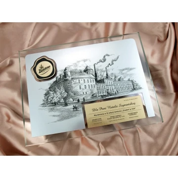 GLASS DIPLOMA with photo engraving or any drawing - DSZ024 - horizontal