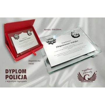GLASS DIPLOMA with two convex logos - DSZ033