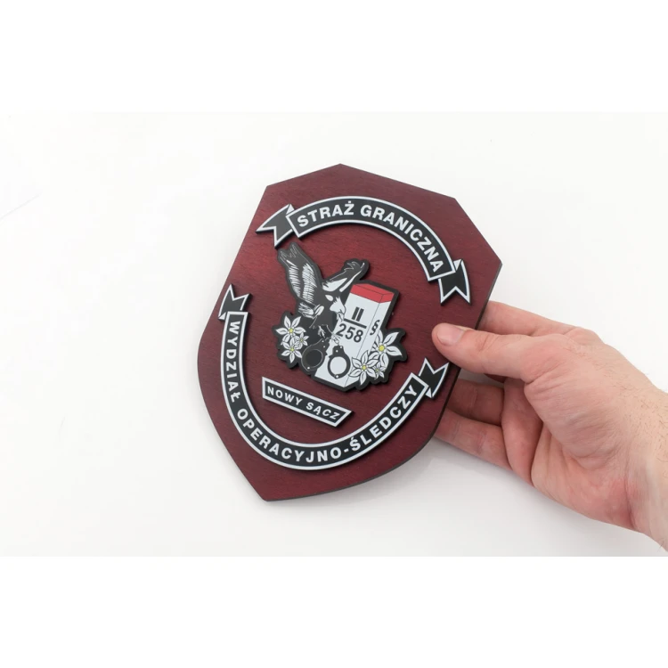 Diploma Shield for Border Guard with Convex Elements size 140x185mm - DS040