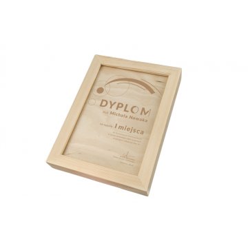 Table Tennis Diploma in Wooden Frame - A5 - Laser Engraved - NAT013
