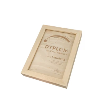 Table Tennis Diploma in Wooden Frame - A5 - Laser Engraved - NAT013
