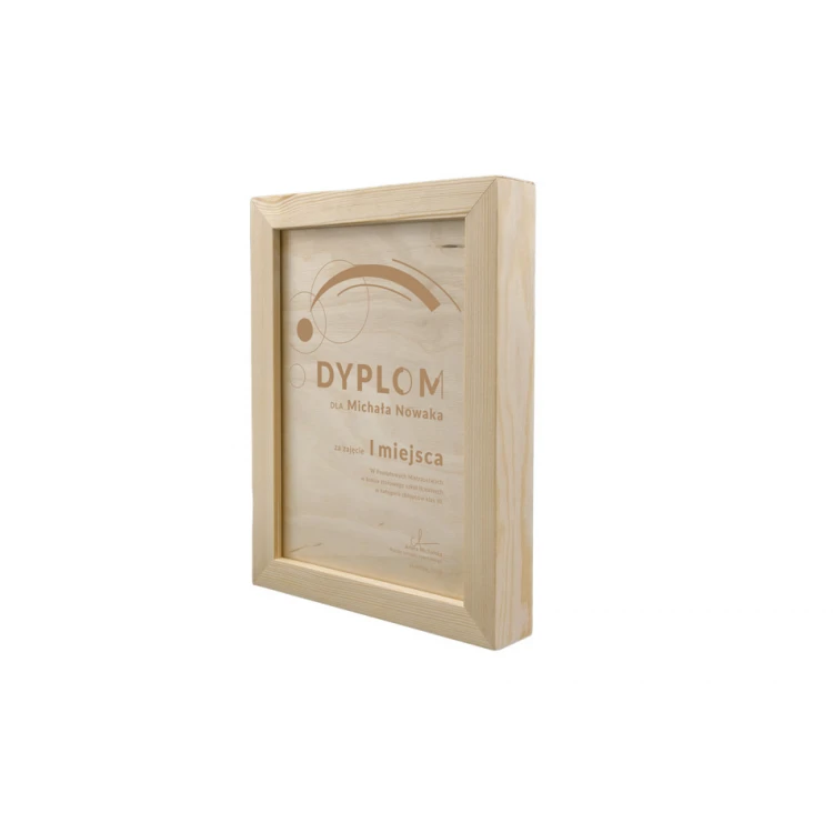 Table Tennis Diploma in Wooden Frame - A5 - Laser Engraved - NAT013
