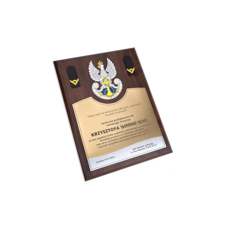 Acknowledgement Diploma for Standard-Bearer - Colorful UV Print and Embossed Logo - DUV063