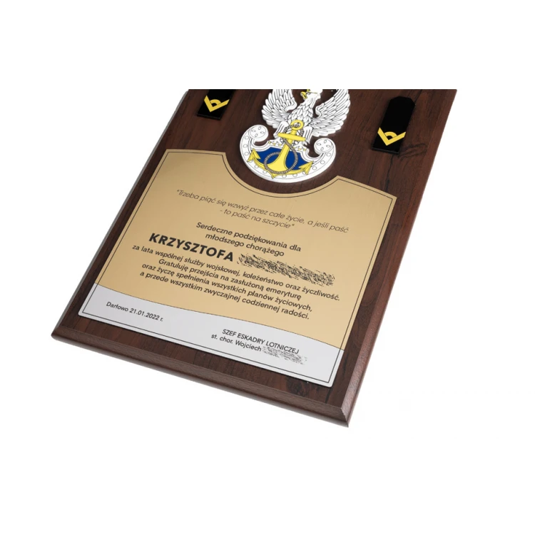 Acknowledgement Diploma for Standard-Bearer - Colorful UV Print and Embossed Logo - DUV063
