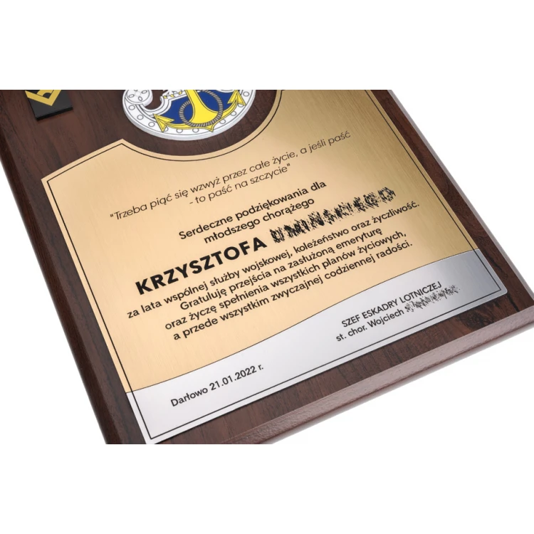 Acknowledgement Diploma for Standard-Bearer - Colorful UV Print and Embossed Logo - DUV063