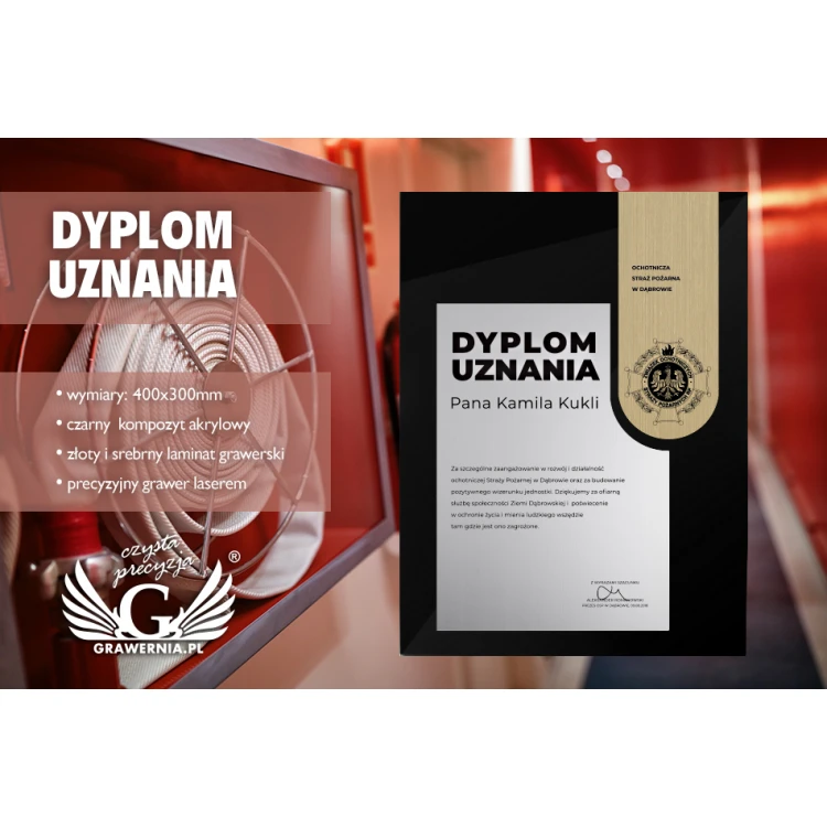 Exclusive Black Recognition Diploma - dimensions: 400x300mm - DS019