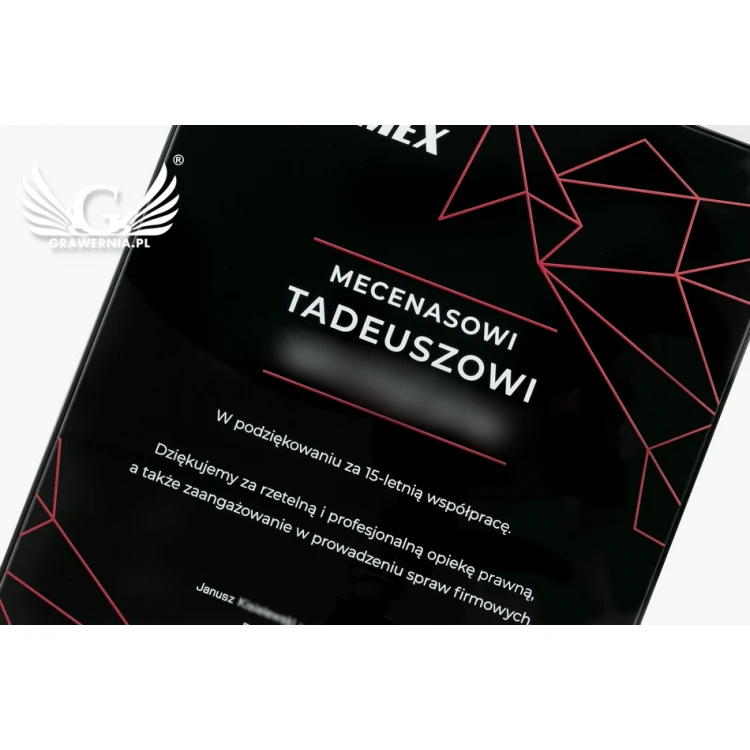 Exclusive Black Glass Recognition Diploma - dimensions: 400x300mm - DUV042
