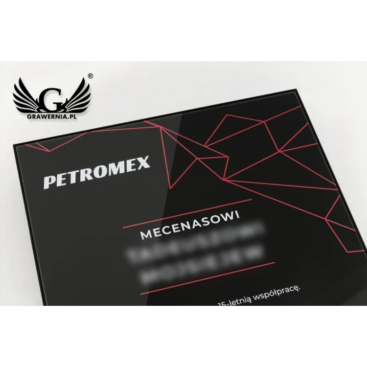 Exclusive Black Glass Recognition Diploma - dimensions: 400x300mm - DUV042